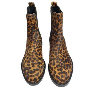 REBECCA MINKOFF Sabeen Too Brown Cow Hair Chelsea Slip On Boots